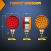 image:imageNilight Square Double Face Fender Pedestal Lights 2PCS 52LED Clear Lens  Chrome Visor Red Amber Stop Turn Tail Parking Marker Clearance IP67 Three Stud Mount Fits Peterbilt Kenworth FreightlinerRed Amber 2PCS 38LED