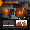 image:imageNilight Square Double Face Fender Pedestal Lights 2PCS 52LED Clear Lens  Chrome Visor Red Amber Stop Turn Tail Parking Marker Clearance IP67 Three Stud Mount Fits Peterbilt Kenworth FreightlinerRed Amber 2PCS 52LED