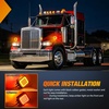 image:imageNilight Square Double Face Fender Pedestal Lights 2PCS 52LED Clear Lens  Chrome Visor Red Amber Stop Turn Tail Parking Marker Clearance IP67 Three Stud Mount Fits Peterbilt Kenworth FreightlinerRed Amber 2PCS 78LED