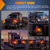 image:imageNilight Square Double Face Fender Pedestal Lights 2PCS 52LED Clear Lens  Chrome Visor Red Amber Stop Turn Tail Parking Marker Clearance IP67 Three Stud Mount Fits Peterbilt Kenworth FreightlinerRed Amber 2PCS 38LED