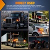 image:imageNilight Square Double Face Fender Pedestal Lights 2PCS 52LED Clear Lens  Chrome Visor Red Amber Stop Turn Tail Parking Marker Clearance IP67 Three Stud Mount Fits Peterbilt Kenworth FreightlinerRed Amber Clear Lens 2PCS 52LED