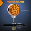 image:imageNilight Square Double Face Fender Pedestal Lights 2PCS 52LED Clear Lens  Chrome Visor Red Amber Stop Turn Tail Parking Marker Clearance IP67 Three Stud Mount Fits Peterbilt Kenworth FreightlinerRed Amber 2PCS 38LED