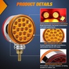 image:imageNilight Square Double Face Fender Pedestal Lights 2PCS 52LED Clear Lens  Chrome Visor Red Amber Stop Turn Tail Parking Marker Clearance IP67 Three Stud Mount Fits Peterbilt Kenworth FreightlinerRed Amber 2PCS 38LED