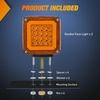 image:imageNilight Square Double Face Fender Pedestal Lights 2PCS 52LED Clear Lens  Chrome Visor Red Amber Stop Turn Tail Parking Marker Clearance IP67 Three Stud Mount Fits Peterbilt Kenworth FreightlinerRed Amber 2PCS 78LED
