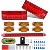 image:imageNilight LED Trailer Light Kit Rectangular Submersible for Utility Trailers  Fully Sealed Kit with Stop Turn Tail License Marker Lights ID Light Bar Wiring Harness for 12V Trailers Boats and SnowmobilesRed Trailer Light w16LED ID Bar wMarker Lights