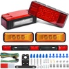 image:imageNilight LED Trailer Light Kit Rectangular Submersible for Utility Trailers  Fully Sealed Kit with Stop Turn Tail License Marker Lights ID Light Bar Wiring Harness for 12V Trailers Boats and SnowmobilesRed Trailer Light wMarker Lights wID Bar
