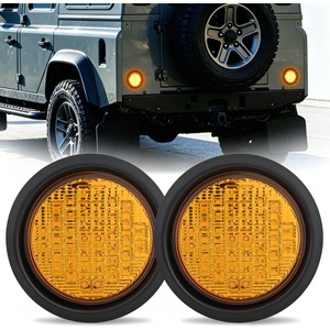 image:imageNilight LED Trailer Light Kit 4 Inch Round Tail Lights with Marker Light  Waterproof Brake Turn Reverse Tail and Marker Lighting with Flush Mount Design for 12V Trailers Trucks RVs Boats and CampersAmber 2Pcs 40Led