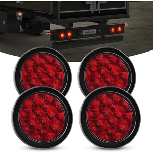 image:imageNilight LED Trailer Light Kit 4 Inch Round Tail Lights with Marker Light  Waterproof Brake Turn Reverse Tail and Marker Lighting with Flush Mount Design for 12V Trailers Trucks RVs Boats and CampersRed 4Pcs