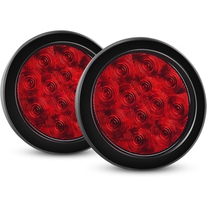 image:imageNilight LED Trailer Light Kit 4 Inch Round Tail Lights with Marker Light  Waterproof Brake Turn Reverse Tail and Marker Lighting with Flush Mount Design for 12V Trailers Trucks RVs Boats and CampersRed 2Pcs