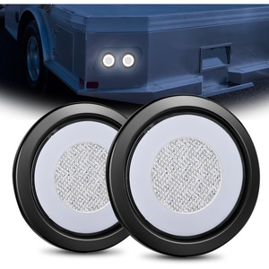 image:imageNilight LED Trailer Light Kit 4 Inch Round Tail Lights with Marker Light  Waterproof Brake Turn Reverse Tail and Marker Lighting with Flush Mount Design for 12V Trailers Trucks RVs Boats and CampersWhite 2Pcs 32Led