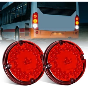 image:imageNilight LED Trailer Light Kit 4 Inch Round Tail Lights with Marker Light  Waterproof Brake Turn Reverse Tail and Marker Lighting with Flush Mount Design for 12V Trailers Trucks RVs Boats and CampersRed 2Pcs 47Led 7Inch