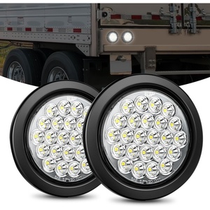 image:imageNilight LED Trailer Light Kit 4 Inch Round Tail Lights with Marker Light  Waterproof Brake Turn Reverse Tail and Marker Lighting with Flush Mount Design for 12V Trailers Trucks RVs Boats and CampersWhite 2Pcs 24Led