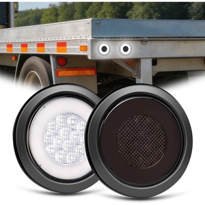 image:imageNilight LED Trailer Light Kit 4 Inch Round Tail Lights with Marker Light  Waterproof Brake Turn Reverse Tail and Marker Lighting with Flush Mount Design for 12V Trailers Trucks RVs Boats and CampersWhite 2Pcs 32Led Smoked Lens