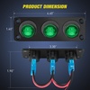 image:imageNilight 6 Gang Rocker Switch Panel IP67 Waterproof 12V24V OnOff Blue  3Pin Toggle Switches Aluminum Panel for Automotive Marine Boat Car Camper Truck Vehicles LightsGreen Waterproof