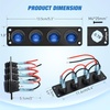 image:imageNilight 6 Gang Rocker Switch Panel IP67 Waterproof 12V24V OnOff Blue  3Pin Toggle Switches Aluminum Panel for Automotive Marine Boat Car Camper Truck Vehicles LightsBlue Waterproof 4 Gang