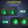 image:imageNilight 6 Gang Rocker Switch Panel IP67 Waterproof 12V24V OnOff Blue  3Pin Toggle Switches Aluminum Panel for Automotive Marine Boat Car Camper Truck Vehicles LightsGreen Waterproof