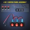 image:imageNilight 6 Gang Rocker Switch Panel IP67 Waterproof 12V24V OnOff Blue  3Pin Toggle Switches Aluminum Panel for Automotive Marine Boat Car Camper Truck Vehicles LightsRed Waterproof