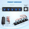 image:imageNilight 6 Gang Rocker Switch Panel IP67 Waterproof 12V24V OnOff Blue  3Pin Toggle Switches Aluminum Panel for Automotive Marine Boat Car Camper Truck Vehicles LightsBlue Waterproof 5 Gang