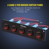 image:imageNilight 6 Gang Rocker Switch Panel IP67 Waterproof 12V24V OnOff Blue  3Pin Toggle Switches Aluminum Panel for Automotive Marine Boat Car Camper Truck Vehicles LightsRed