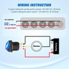 image:imageNilight 6 Gang Rocker Switch Panel IP67 Waterproof 12V24V OnOff Blue  3Pin Toggle Switches Aluminum Panel for Automotive Marine Boat Car Camper Truck Vehicles LightsBlue Waterproof 5 Gang