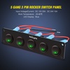 image:imageNilight 6 Gang Rocker Switch Panel IP67 Waterproof 12V24V OnOff Blue  3Pin Toggle Switches Aluminum Panel for Automotive Marine Boat Car Camper Truck Vehicles LightsGreen