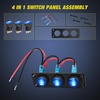 image:imageNilight 6 Gang Rocker Switch Panel IP67 Waterproof 12V24V OnOff Blue  3Pin Toggle Switches Aluminum Panel for Automotive Marine Boat Car Camper Truck Vehicles LightsBlue Waterproof