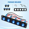 image:imageNilight 6 Gang Rocker Switch Panel IP67 Waterproof 12V24V OnOff Blue  3Pin Toggle Switches Aluminum Panel for Automotive Marine Boat Car Camper Truck Vehicles LightsBlue Waterproof 5 Gang