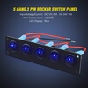image:imageNilight 6 Gang Rocker Switch Panel IP67 Waterproof 12V24V OnOff Blue  3Pin Toggle Switches Aluminum Panel for Automotive Marine Boat Car Camper Truck Vehicles LightsBlue