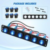 image:imageNilight 6 Gang Rocker Switch Panel IP67 Waterproof 12V24V OnOff Blue  3Pin Toggle Switches Aluminum Panel for Automotive Marine Boat Car Camper Truck Vehicles LightsBlue Waterproof 6 Gang