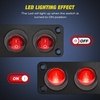 image:imageNilight 6 Gang Rocker Switch Panel IP67 Waterproof 12V24V OnOff Blue  3Pin Toggle Switches Aluminum Panel for Automotive Marine Boat Car Camper Truck Vehicles LightsRed Waterproof