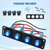 image:imageNilight 6 Gang Rocker Switch Panel IP67 Waterproof 12V24V OnOff Blue  3Pin Toggle Switches Aluminum Panel for Automotive Marine Boat Car Camper Truck Vehicles LightsBlue Waterproof 4 Gang