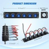 image:imageNilight 6 Gang Rocker Switch Panel IP67 Waterproof 12V24V OnOff Blue  3Pin Toggle Switches Aluminum Panel for Automotive Marine Boat Car Camper Truck Vehicles LightsBlue Waterproof 6 Gang