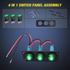 image:imageNilight 6 Gang Rocker Switch Panel IP67 Waterproof 12V24V OnOff Blue  3Pin Toggle Switches Aluminum Panel for Automotive Marine Boat Car Camper Truck Vehicles LightsGreen Waterproof
