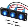 image:imageNilight 6 Gang Rocker Switch Panel IP67 Waterproof 12V24V OnOff Blue  3Pin Toggle Switches Aluminum Panel for Automotive Marine Boat Car Camper Truck Vehicles LightsBlue Waterproof