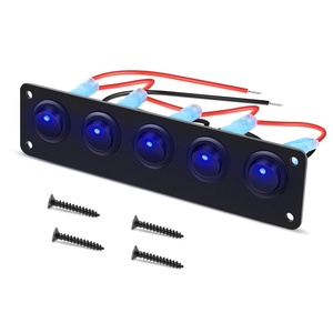 image:imageNilight 6 Gang Rocker Switch Panel IP67 Waterproof 12V24V OnOff Blue  3Pin Toggle Switches Aluminum Panel for Automotive Marine Boat Car Camper Truck Vehicles LightsBlue