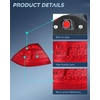 image:imageNilight Taillight Assembly Compatible with 2016 2017 Honda Accord Sedan  Fit Ex ExL Lx LXS Touring Sport Hybrid Outer Tail Light OE Style Rear Lamp Replacement Driver Side wHalogen LED BulbsPair of Driver and Passenger Side