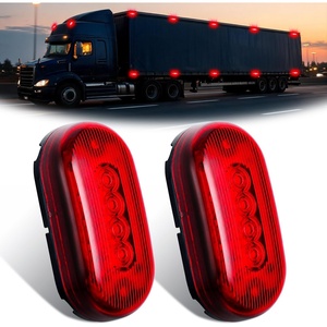 image:imageNilight Oval Side Marker Lights 2PCS Amber 10 LEDs Surface Mount 12V10LED Red 2Pcs