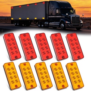 image:imageNilight Oval Side Marker Lights 2PCS Amber 10 LEDs Surface Mount 12V8LED Red Amber 10Pcs